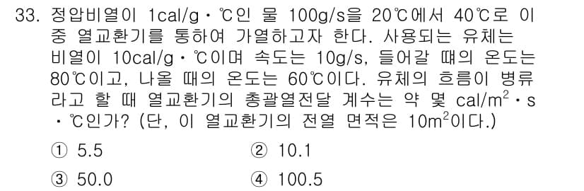 화공기사(구)(구) 2017년 33번 - 정답과 핵심 포인트를 검수 중인 기출문제