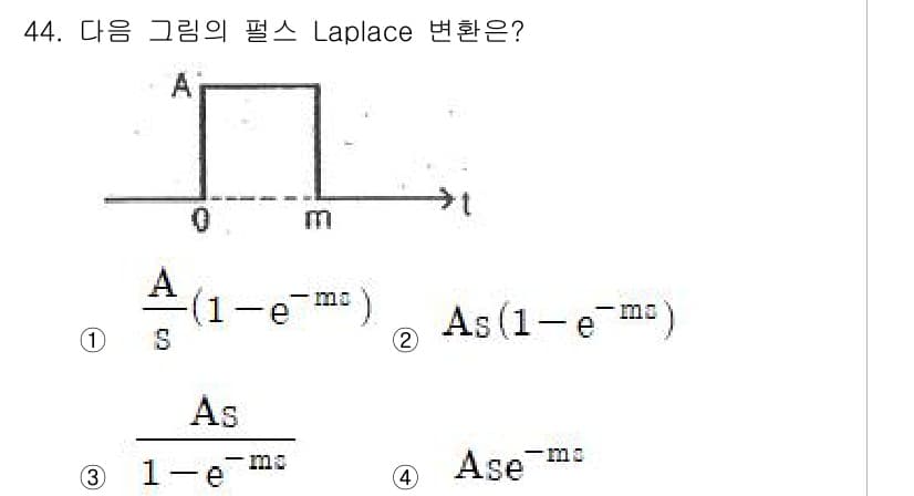 화공기사 2017년 44번 - 주어진 그래프는 이상적인 사각파 형태로, 주기와 관련된 시간 함수입니다.... 에 관한 핵심 기출문제