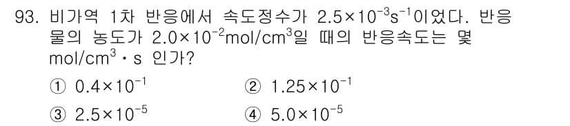 화공기사 2017년 93번 - 정답과 핵심 포인트를 검수 중인 기출문제