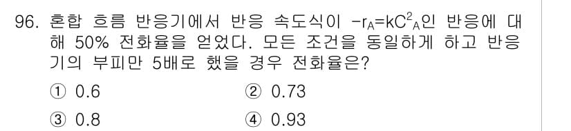 화공기사(구)(구) 2018년 97번 - 정답과 핵심 포인트를 검수 중인 기출문제