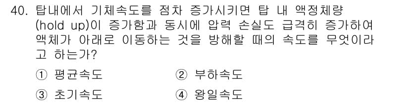 화공기사(구) 2018년 41번 - 정답과 핵심 포인트를 검수 중인 기출문제