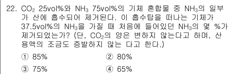 화공기사(구)(구) 2019년 22번 - 정답과 핵심 포인트를 검수 중인 기출문제