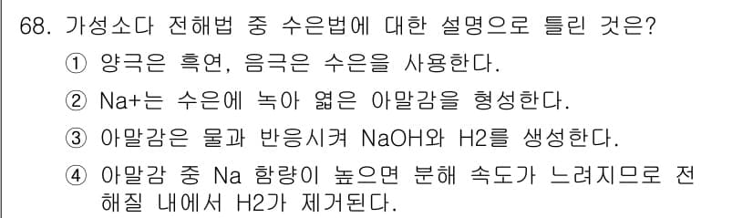 화공기사(구) 2019년 68번 - 정답과 핵심 포인트를 검수 중인 기출문제