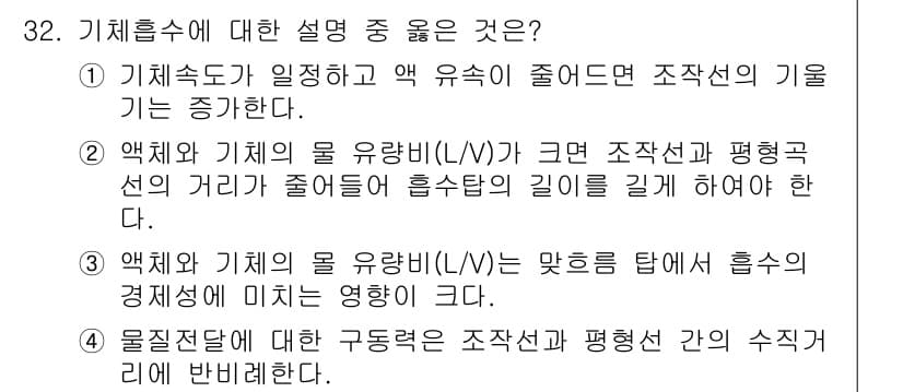 화공기사(구) 2020년 32번 - 정답과 핵심 포인트를 검수 중인 기출문제