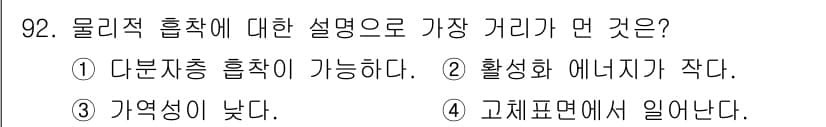 화공기사(구) 2020년 92번 - 정답과 핵심 포인트를 검수 중인 기출문제