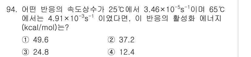 화공기사 2020년 94번 - 정답과 핵심 포인트를 검수 중인 기출문제