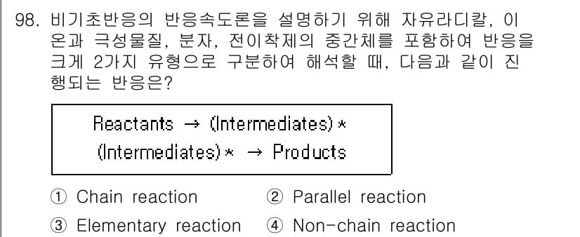 화공기사 2021년 99번 - 정답과 핵심 포인트를 검수 중인 기출문제