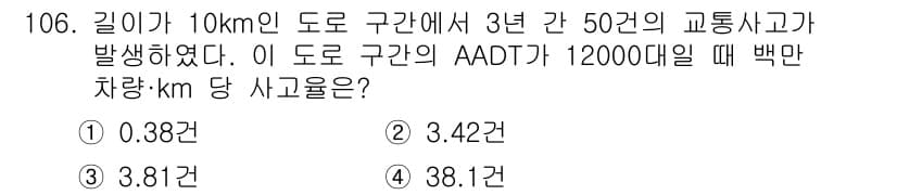 교통기사 2022년 106번 - 정답과 핵심 포인트를 검수 중인 기출문제