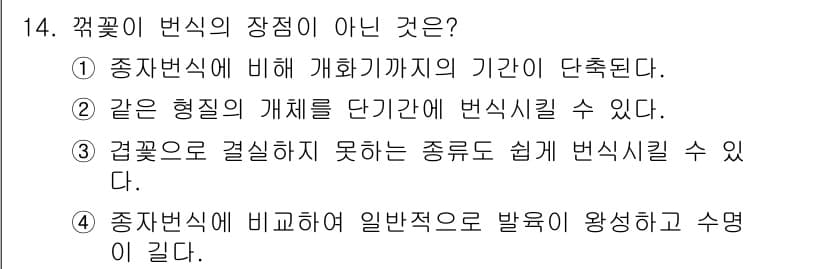 시설원예기사 2022년 14번 - 정답과 핵심 포인트를 검수 중인 기출문제