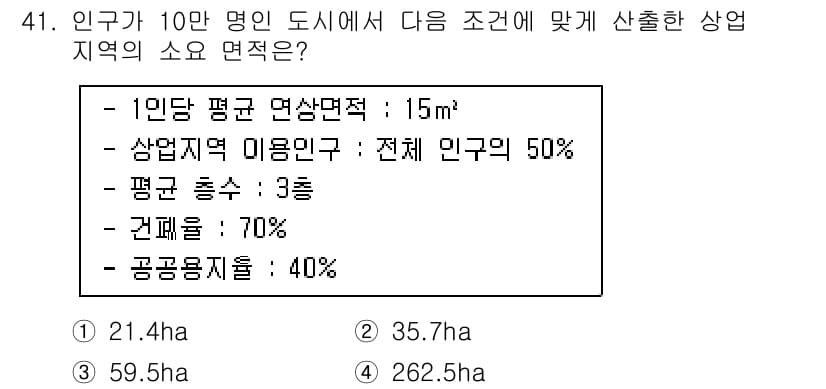 도시계획기사 2022년 41번 - 정답과 핵심 포인트를 검수 중인 기출문제