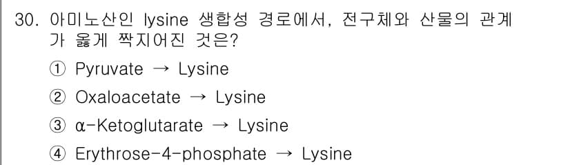 바이오화학제품제조기사 2021년 30번 - 정답과 핵심 포인트를 검수 중인 기출문제