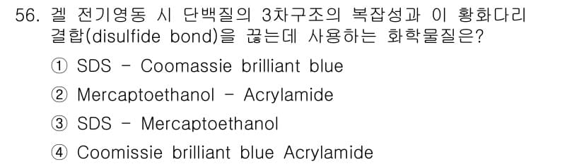 바이오화학제품제조기사 2021년 56번 - 정답과 핵심 포인트를 검수 중인 기출문제
