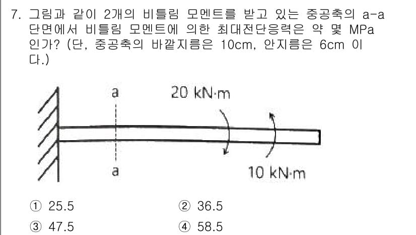 일반기계기사 2022년 7번 - 정답과 핵심 포인트를 검수 중인 기출문제