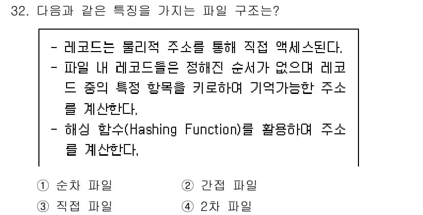 컴퓨터시스템기사(A형) 2022년 32번 - 정답과 핵심 포인트를 검수 중인 기출문제