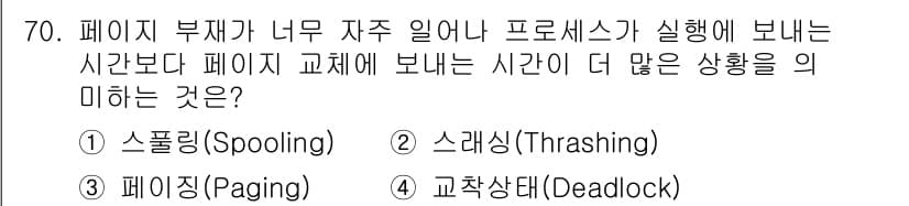 컴퓨터시스템기사(A형) 2022년 70번 - 정답과 핵심 포인트를 검수 중인 기출문제