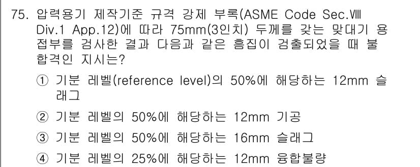 초음파비파괴검사기사 2022년 75번 - 정답과 핵심 포인트를 검수 중인 기출문제
