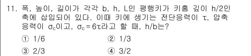 9급_국가직_공무원_기계설계 2022년 11번 - 정답과 핵심 포인트를 검수 중인 기출문제