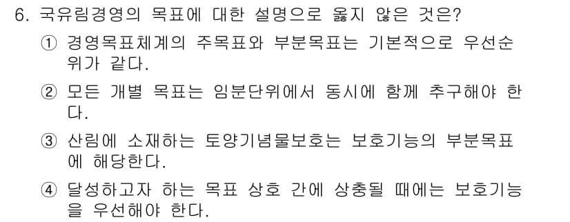 9급_국가직_공무원_임업경영 2022년 6번 - 정답과 핵심 포인트를 검수 중인 기출문제