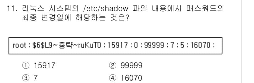 9급_국가직_공무원_정보시스템보안 2022년 11번 - 정답과 핵심 포인트를 검수 중인 기출문제