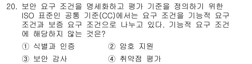9급_국가직_공무원_정보시스템보안 2022년 20번 - 정답과 핵심 포인트를 검수 중인 기출문제