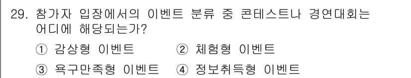 컨벤션기획사_2급(구) 2020년 29번 - 정답과 핵심 포인트를 검수 중인 기출문제