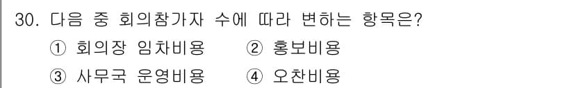 컨벤션기획사_2급(구) 2021년 30번 - 정답과 핵심 포인트를 검수 중인 기출문제