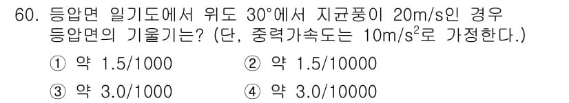 기상기사 2022년 60번 - 정답과 핵심 포인트를 검수 중인 기출문제
