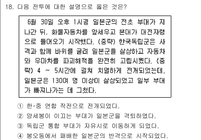 소방공무원(공개)_한국사(구) 2022년 18번 - 정답과 핵심 포인트를 검수 중인 기출문제