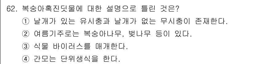 종자기사 2022년 62번 - 정답과 핵심 포인트를 검수 중인 기출문제