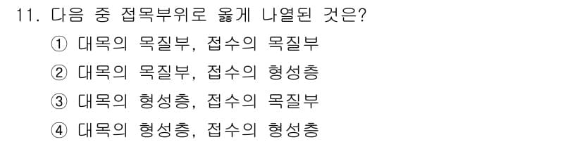유기농업기사 2022년 11번 - . 

대목의 형성총과 접수의 형성총은 유기농업에서 각각 생장과 생산 성... 에 관한 핵심 기출문제