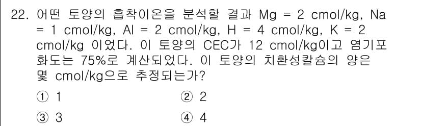 유기농업기사 2022년 22번 - 정답과 핵심 포인트를 검수 중인 기출문제