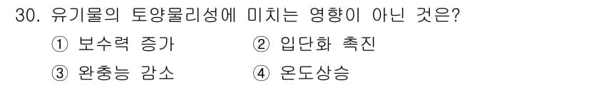 유기농업기사 2022년 30번 - 정답과 핵심 포인트를 검수 중인 기출문제
