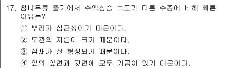 산림기사 2022년 17번 - 정답과 핵심 포인트를 검수 중인 기출문제