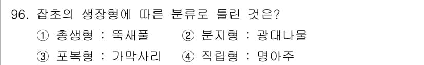 식물보호기사 2022년 96번 - 정답과 핵심 포인트를 검수 중인 기출문제