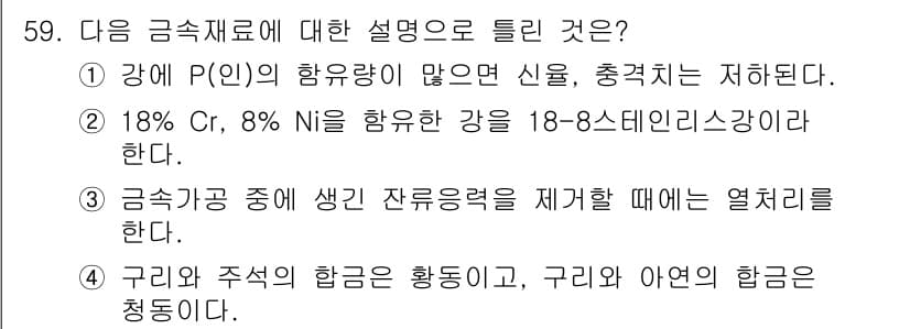 가스기사 2022년 59번 - 정답과 핵심 포인트를 검수 중인 기출문제