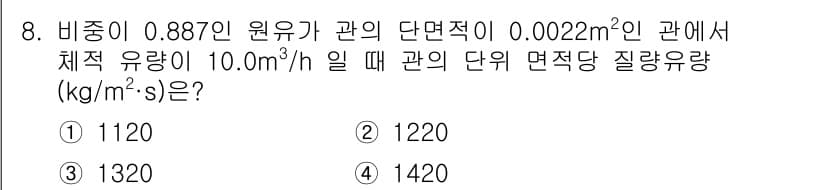 가스기사 2022년 8번 - 정답과 핵심 포인트를 검수 중인 기출문제