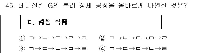 바이오화학제품제조기사 2022년 45번 - 정답과 핵심 포인트를 검수 중인 기출문제