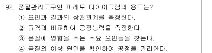 바이오화학제품제조기사 2022년 92번 - 정답과 핵심 포인트를 검수 중인 기출문제
