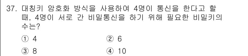 정보통신기사 2017년 37번 - 정답과 핵심 포인트를 검수 중인 기출문제