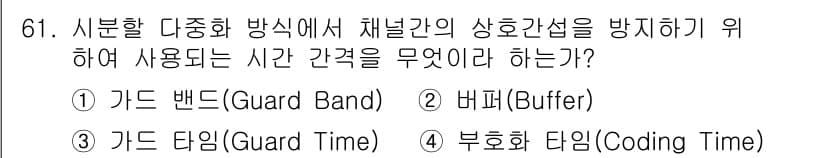 정보통신기사 2017년 61번 - 정답과 핵심 포인트를 검수 중인 기출문제