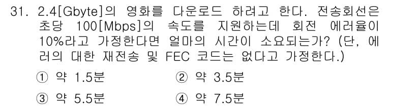 정보통신기사(구) 2019년 31번 - 정답과 핵심 포인트를 검수 중인 기출문제