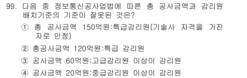 정보통신기사(구) 2019년 98번 - 정답과 핵심 포인트를 검수 중인 기출문제