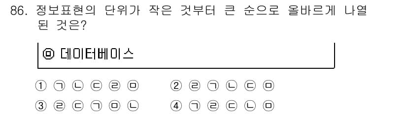 정보통신기사 2019년 85번 - 정답과 핵심 포인트를 검수 중인 기출문제