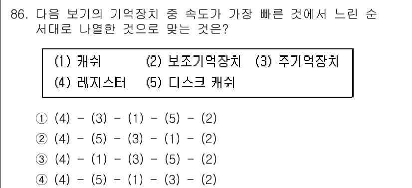 정보통신기사 2020년 86번 - 정답과 핵심 포인트를 검수 중인 기출문제