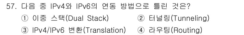 정보통신기사(구) 2021년 57번 - 정답과 핵심 포인트를 검수 중인 기출문제