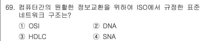 정보통신기사(구) 2021년 69번 - 정답과 핵심 포인트를 검수 중인 기출문제