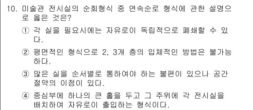 실내건축기사(구) 2022년 10번 - 정답과 핵심 포인트를 검수 중인 기출문제