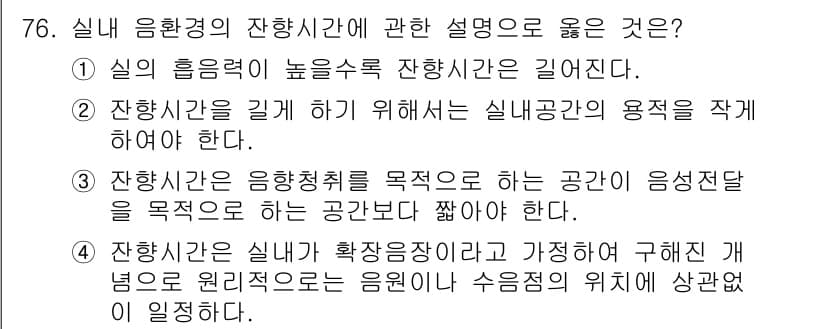 실내건축기사(구) 2022년 76번 - 정답과 핵심 포인트를 검수 중인 기출문제