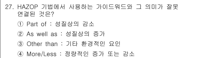 산업안전기사 2022년 27번 - 정답과 핵심 포인트를 검수 중인 기출문제
