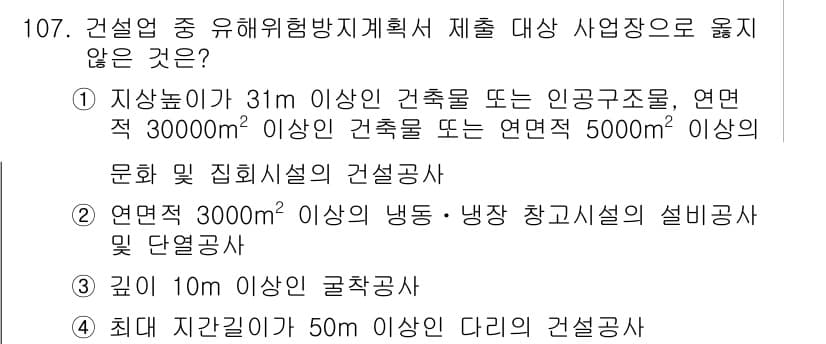 산업안전기사_필기 2022년 108번 - 정답과 핵심 포인트를 검수 중인 기출문제